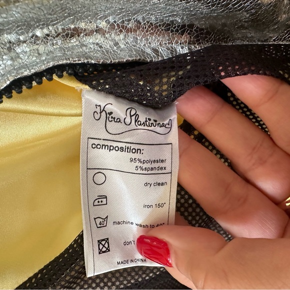 Kira Plastinina Colorful Gorpcore Front Zip Jacket SZ FR 44 US L 10-12 Metallic - Picture 6 of 8